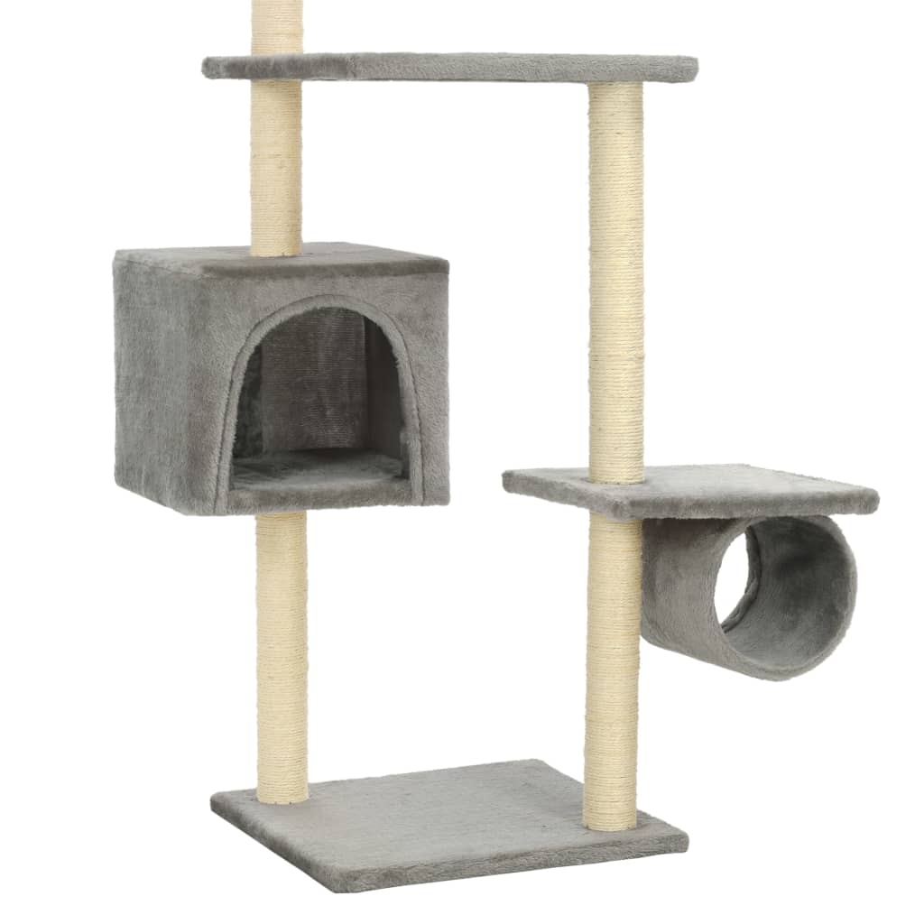 Cat Tree with Sisal Scratching Posts 260 cm Grey
