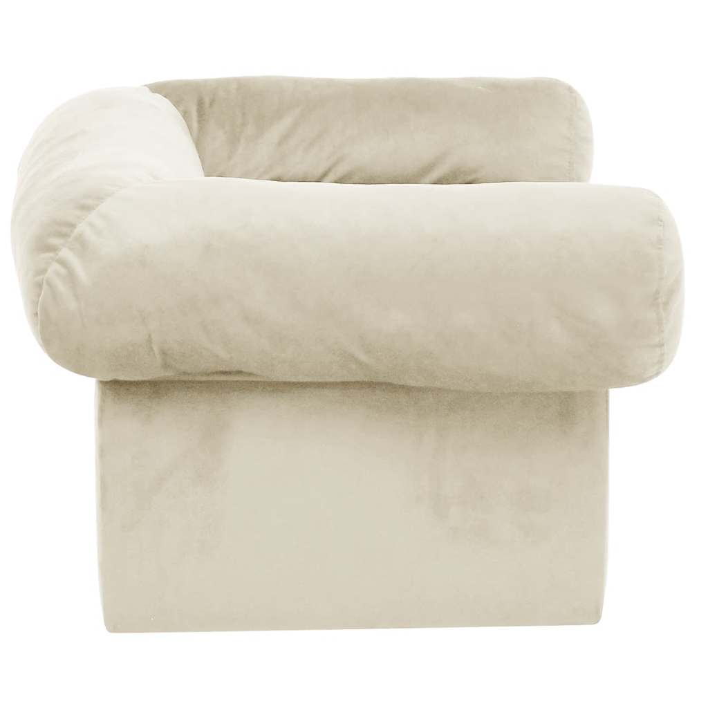 Dog Sofa with Drawer Cream 75x50x38 cm Plush