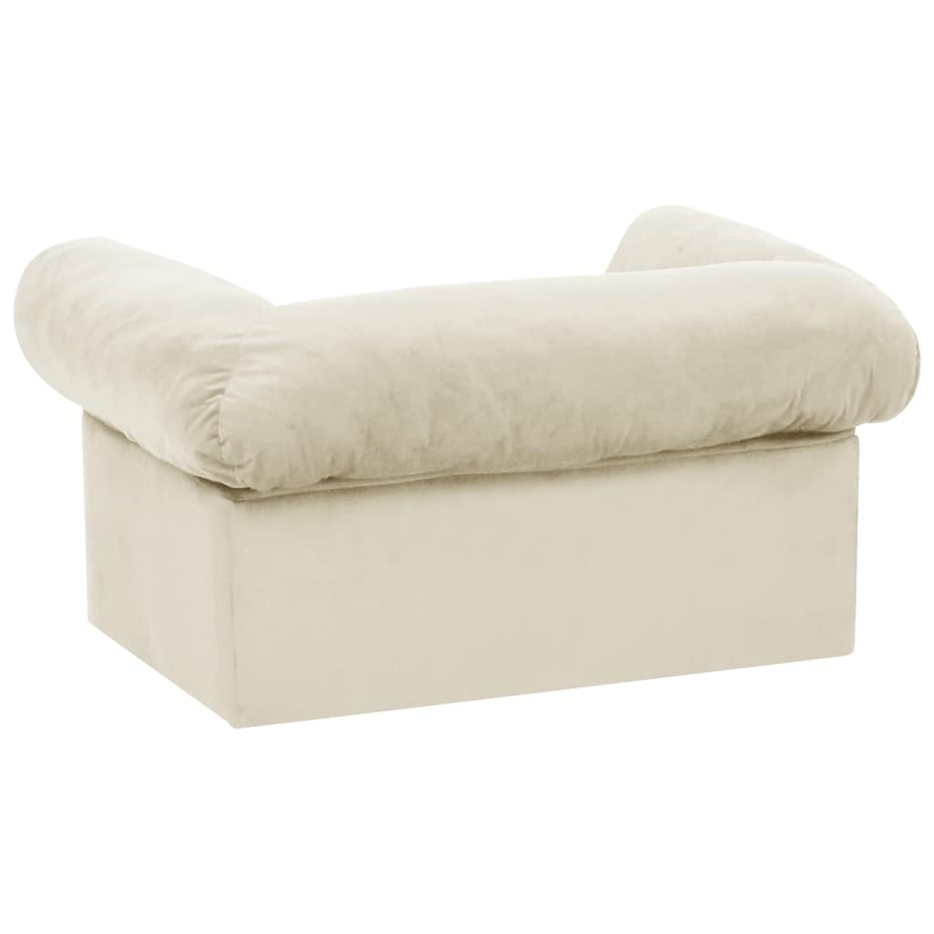 Dog Sofa with Drawer Cream 75x50x38 cm Plush