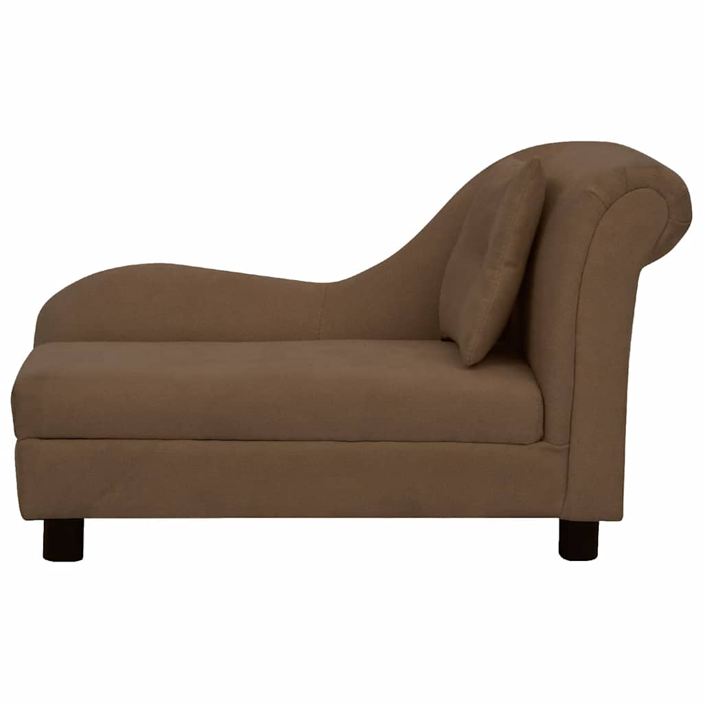 Dog Sofa with Pillow Brown 83x44x44 cm Plush