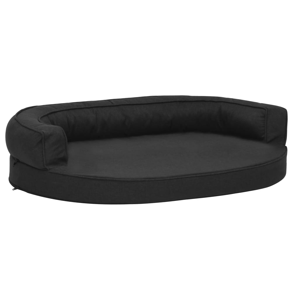 Ergonomic Dog Bed Mattress 75x53 cm Linen Look Black