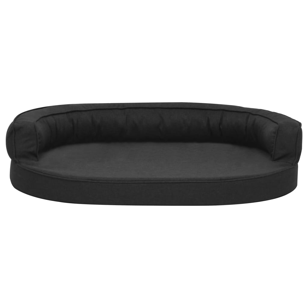 Ergonomic Dog Bed Mattress 75x53 cm Linen Look Black