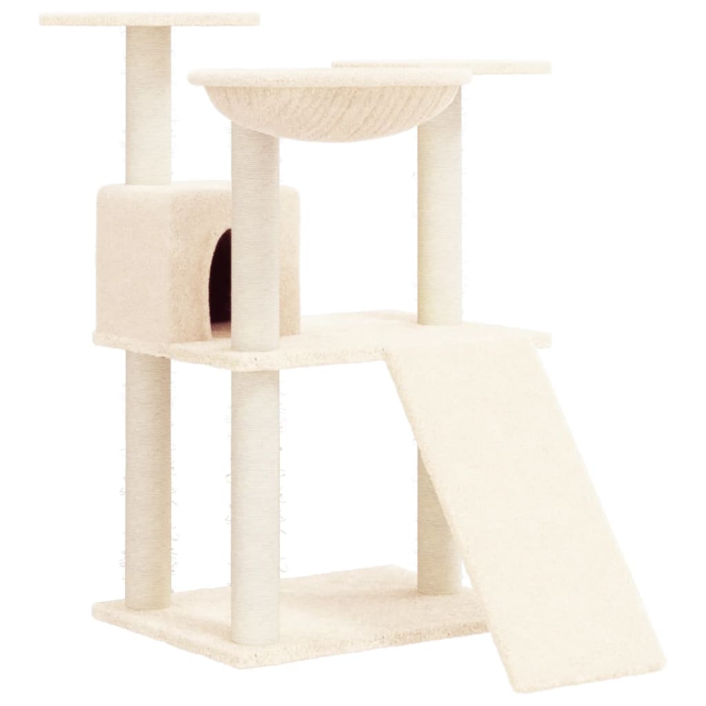 Cat Tree with Sisal Scratching Posts Cream 83 cm