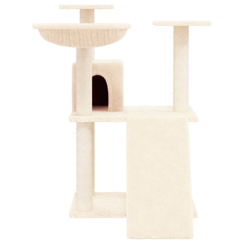 Cat Tree with Sisal Scratching Posts Cream 83 cm