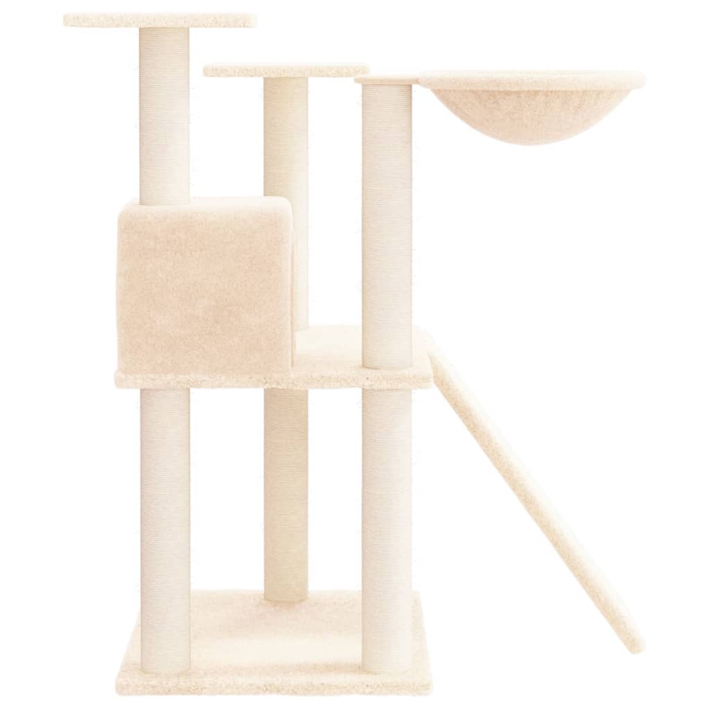 Cat Tree with Sisal Scratching Posts Cream 83 cm