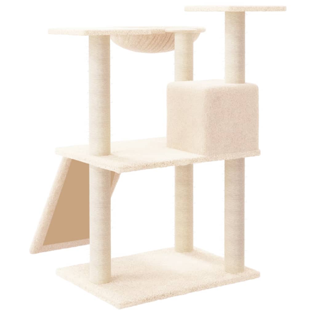 Cat Tree with Sisal Scratching Posts Cream 83 cm