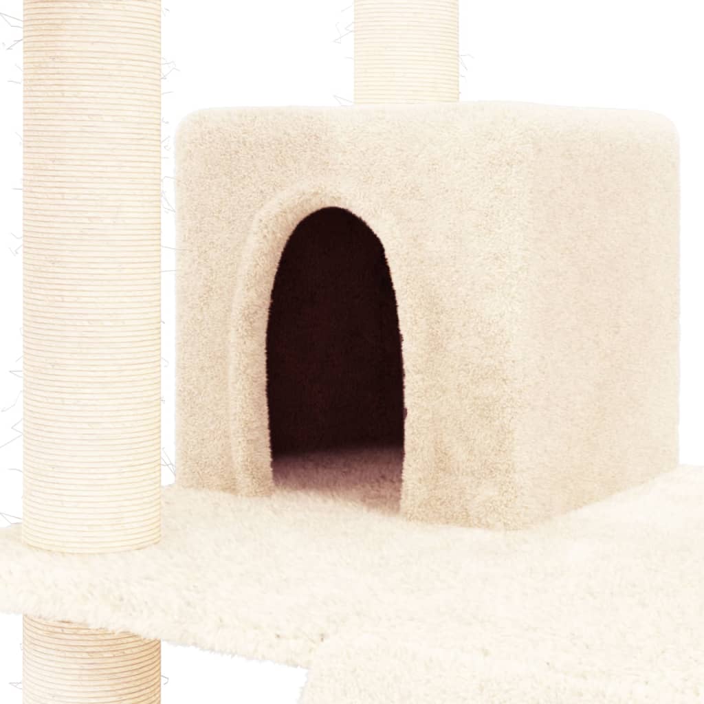 Cat Tree with Sisal Scratching Posts Cream 83 cm