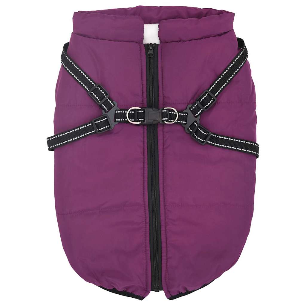 Dog Coat with Harness Waterproof Reflective Purple 4XL