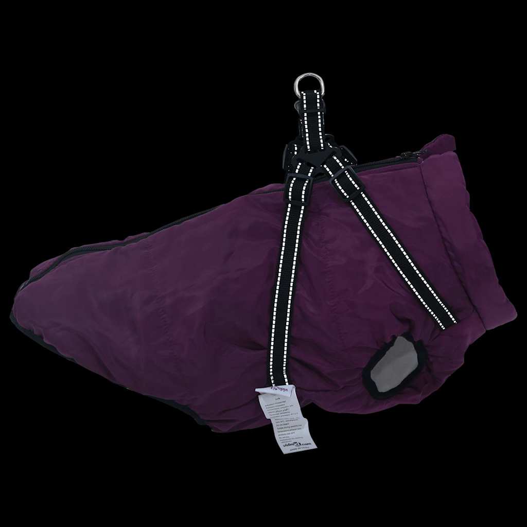 Dog Coat with Harness Waterproof Reflective Purple 4XL