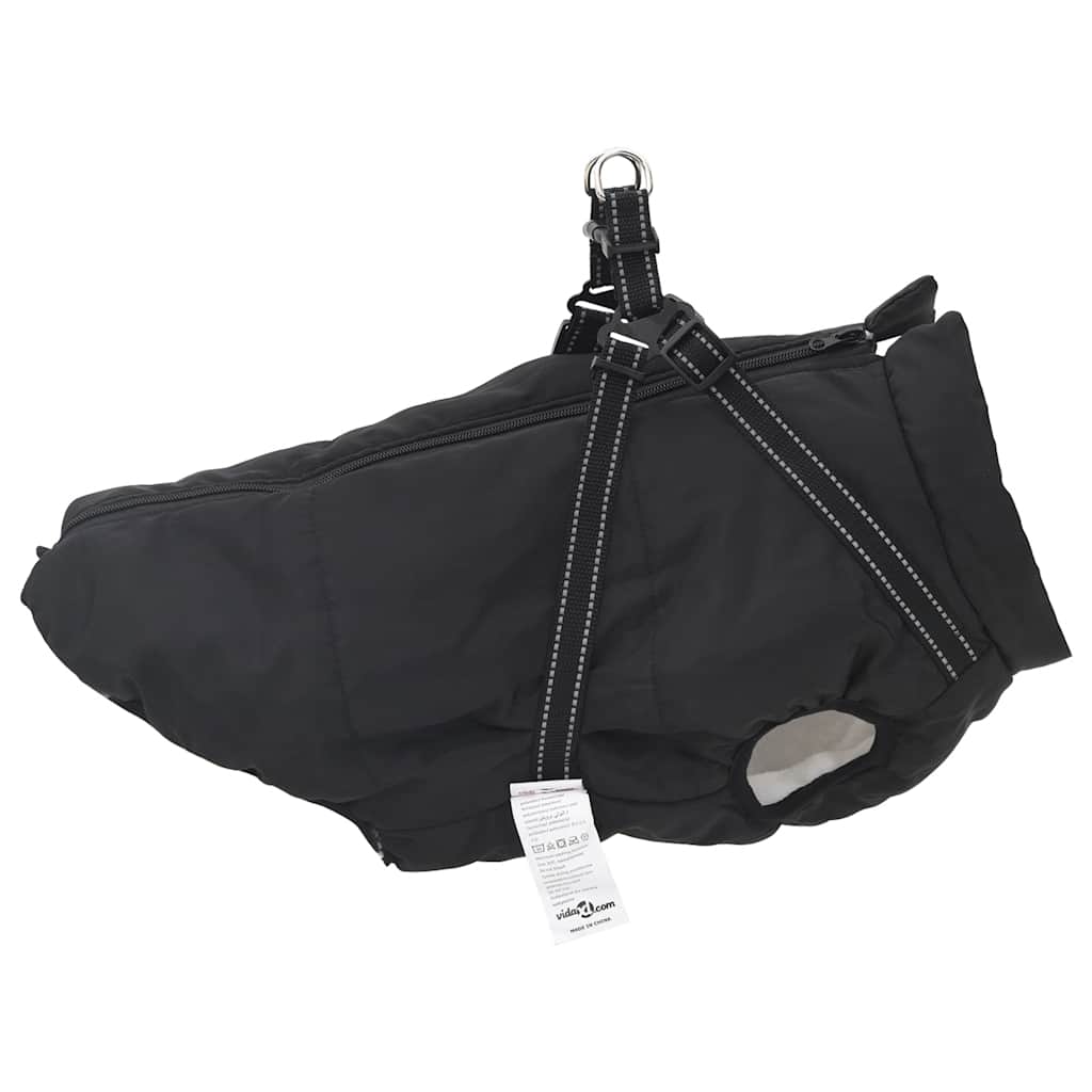 Dog Coat with Harness Waterproof Reflective Black 5XL
