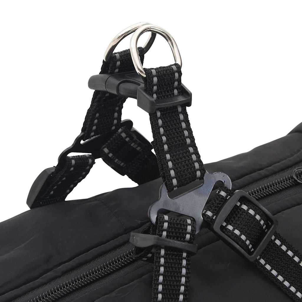 Dog Coat with Harness Waterproof Reflective Black 5XL