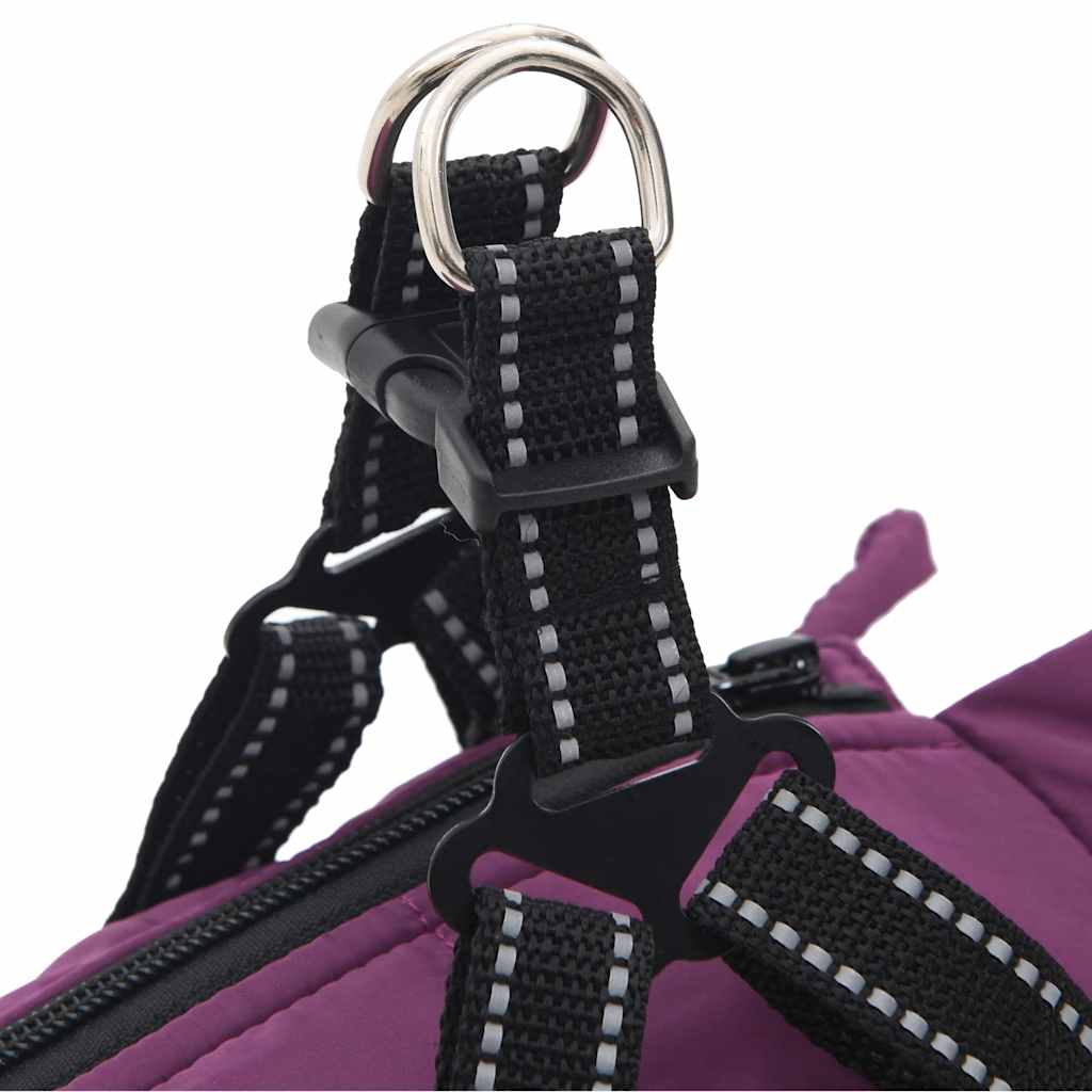 Dog Coat with Harness Waterproof Reflective Purple M