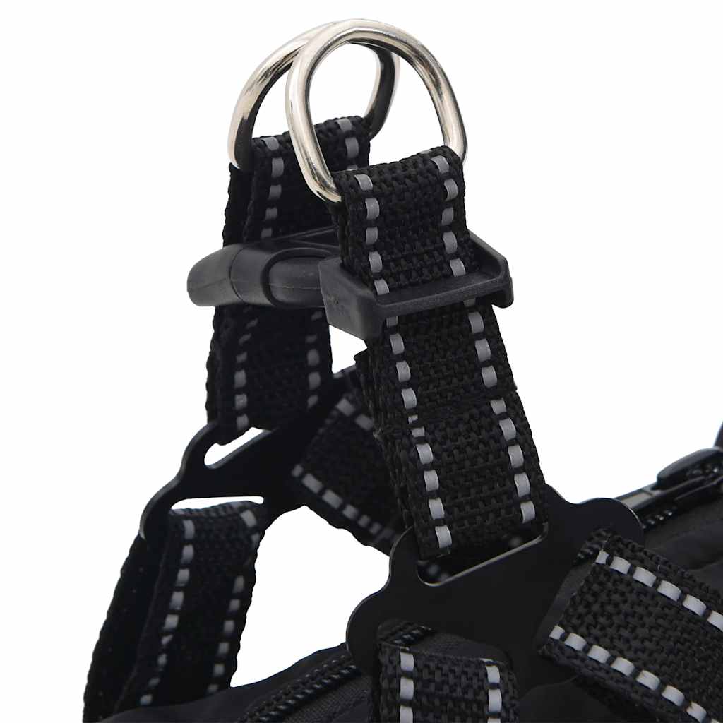 Dog Coat with Harness Waterproof Reflective Black M