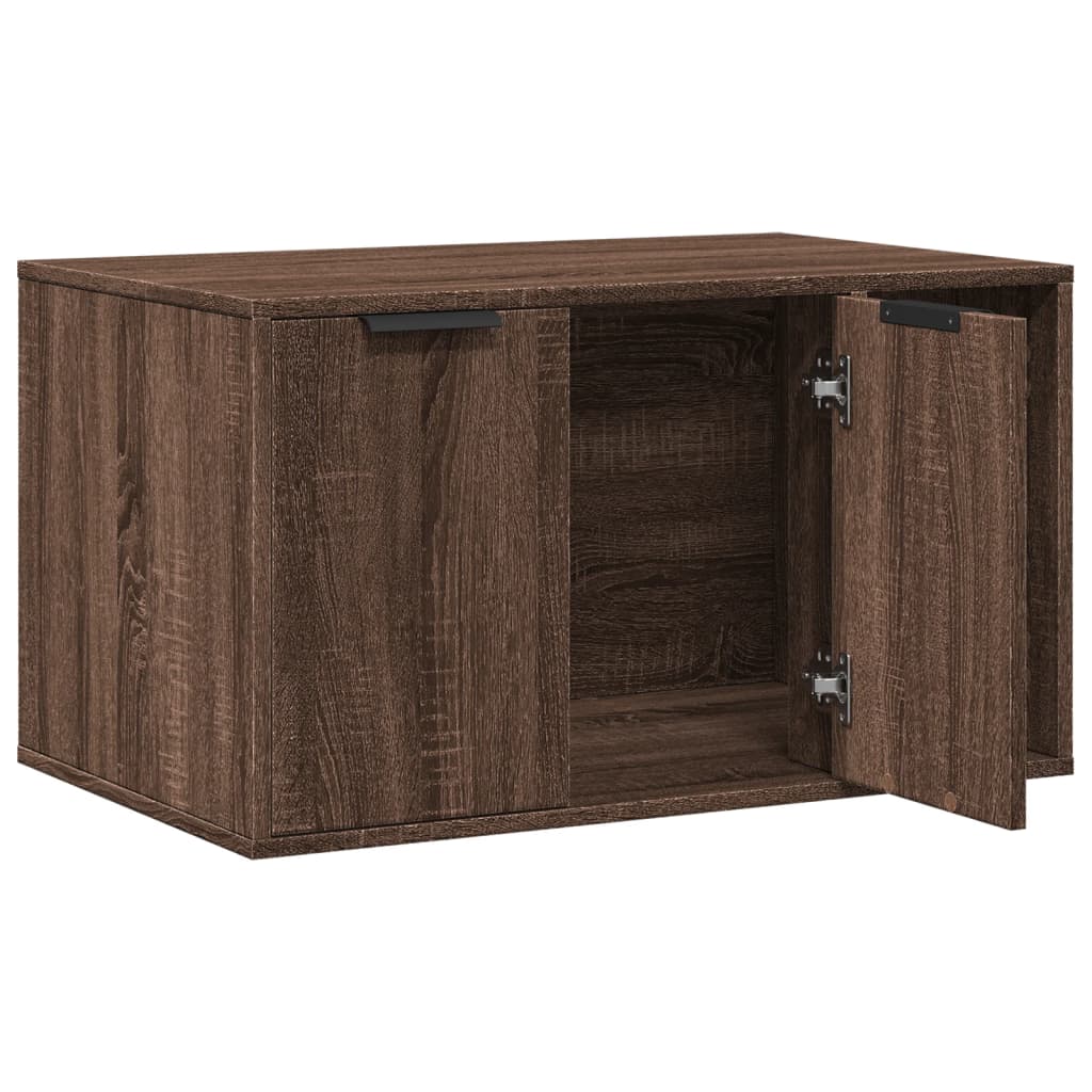 Cat Litter Box Enclosure Brown Oak 80x50x45 cm Engineered Wood