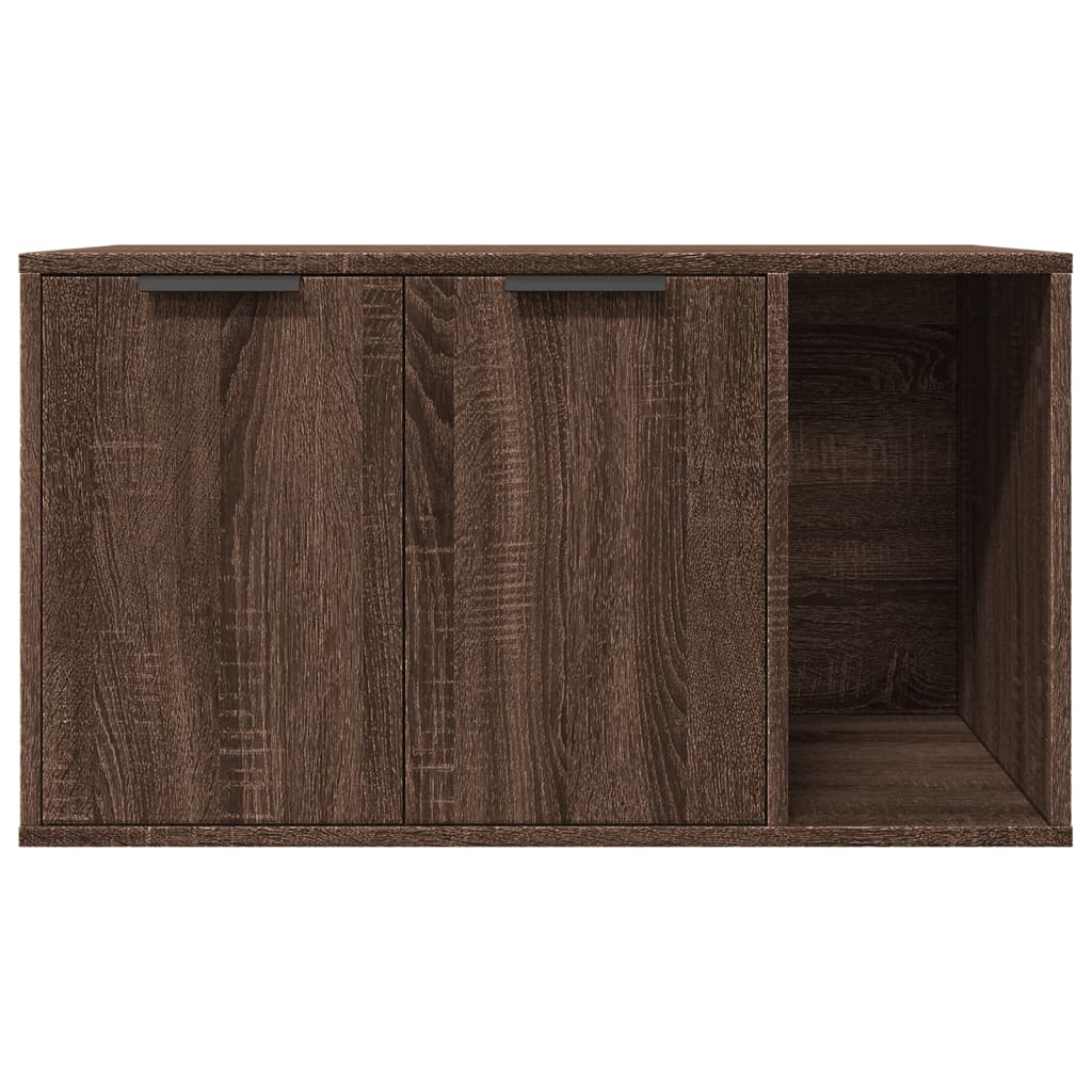 Cat Litter Box Enclosure Brown Oak 80x50x45 cm Engineered Wood