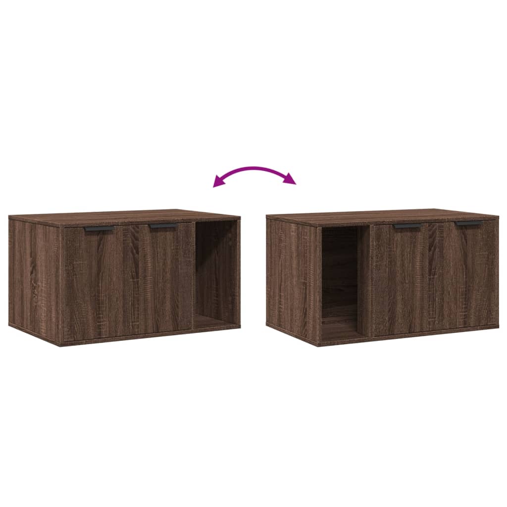 Cat Litter Box Enclosure Brown Oak 80x50x45 cm Engineered Wood