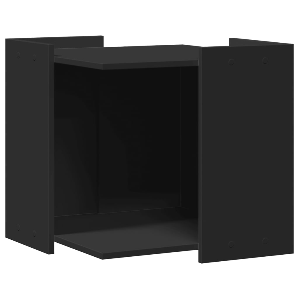 Cat Litter Box Enclosure Black 53x53x51 cm Engineered Wood