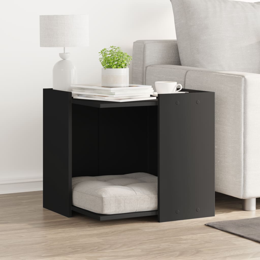 Cat Litter Box Enclosure Black 53x53x51 cm Engineered Wood