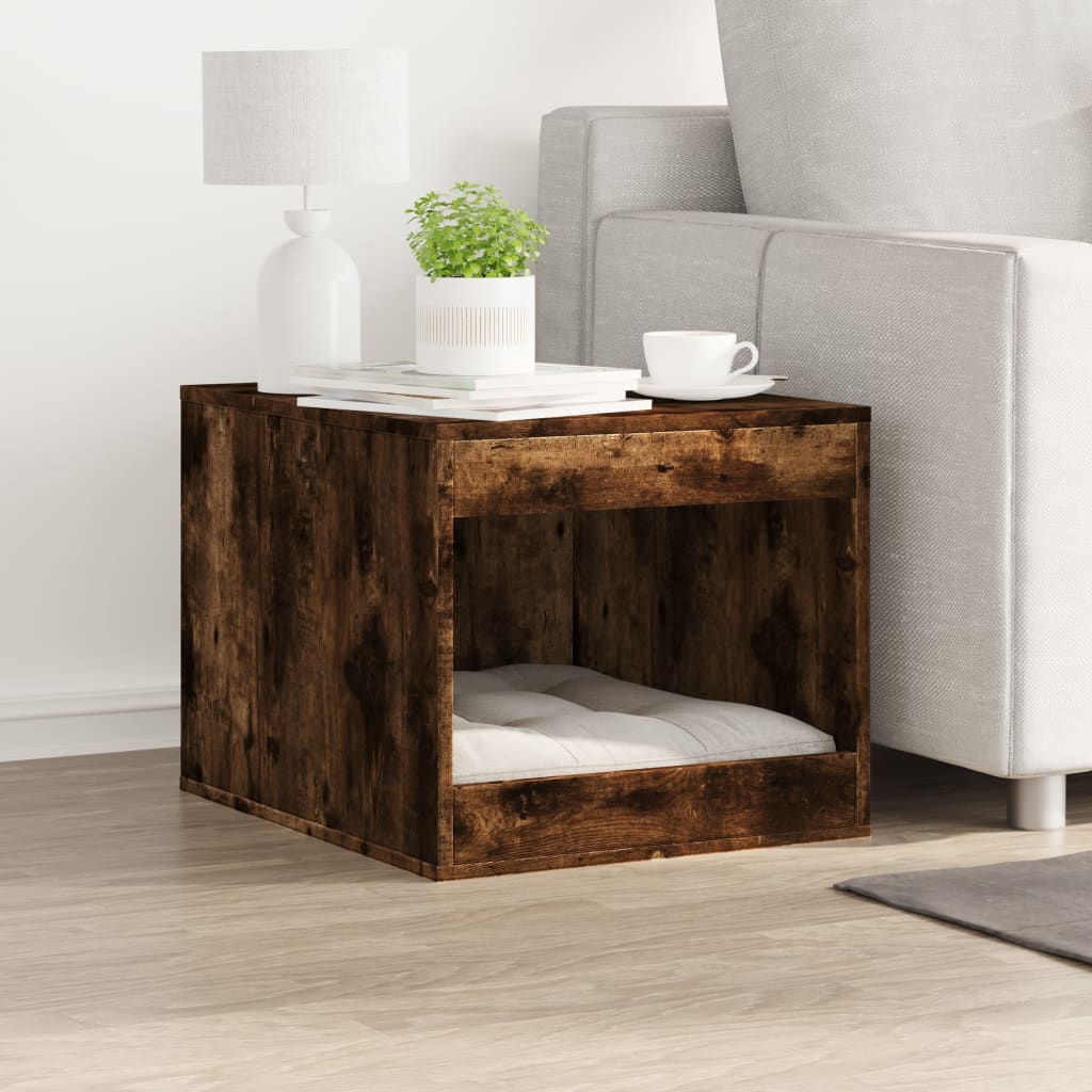 Cat Litter Box Enclosure Smoked Oak 47x59x42 cm Engineered Wood