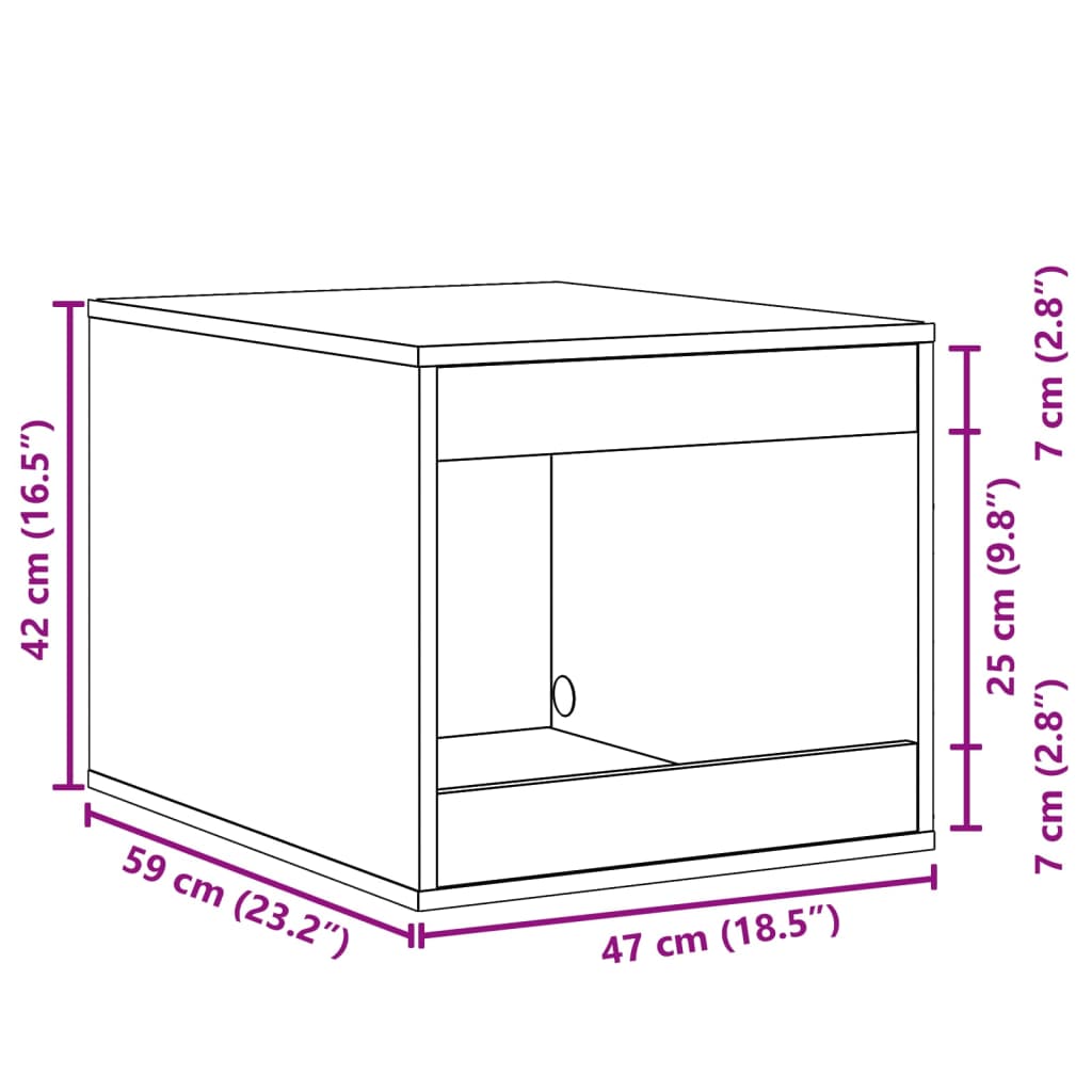 Cat Litter Box Enclosure Smoked Oak 47x59x42 cm Engineered Wood