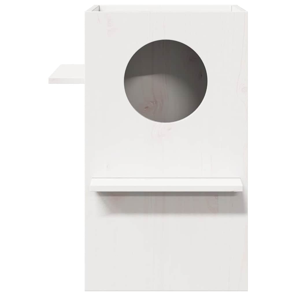 Cat House White 43x43x60 cm Solid Wood Pine