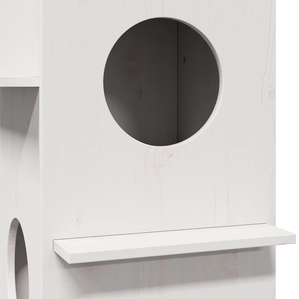 Cat House White 43x43x60 cm Solid Wood Pine