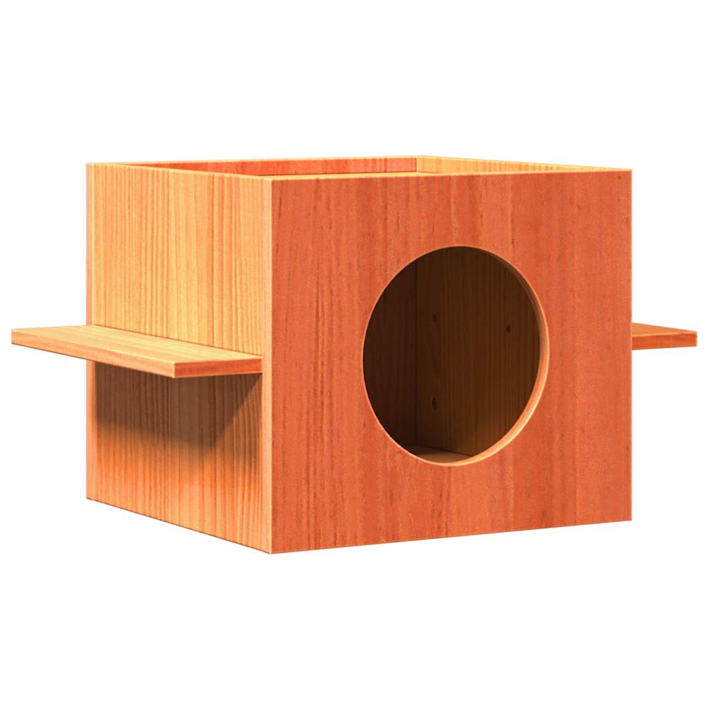 Cat House Wax Brown 51x35x30 cm Solid Wood Pine