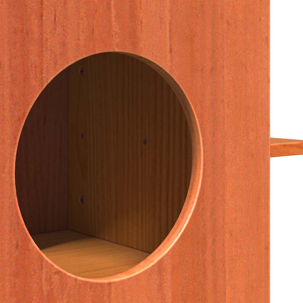 Cat House Wax Brown 51x35x30 cm Solid Wood Pine