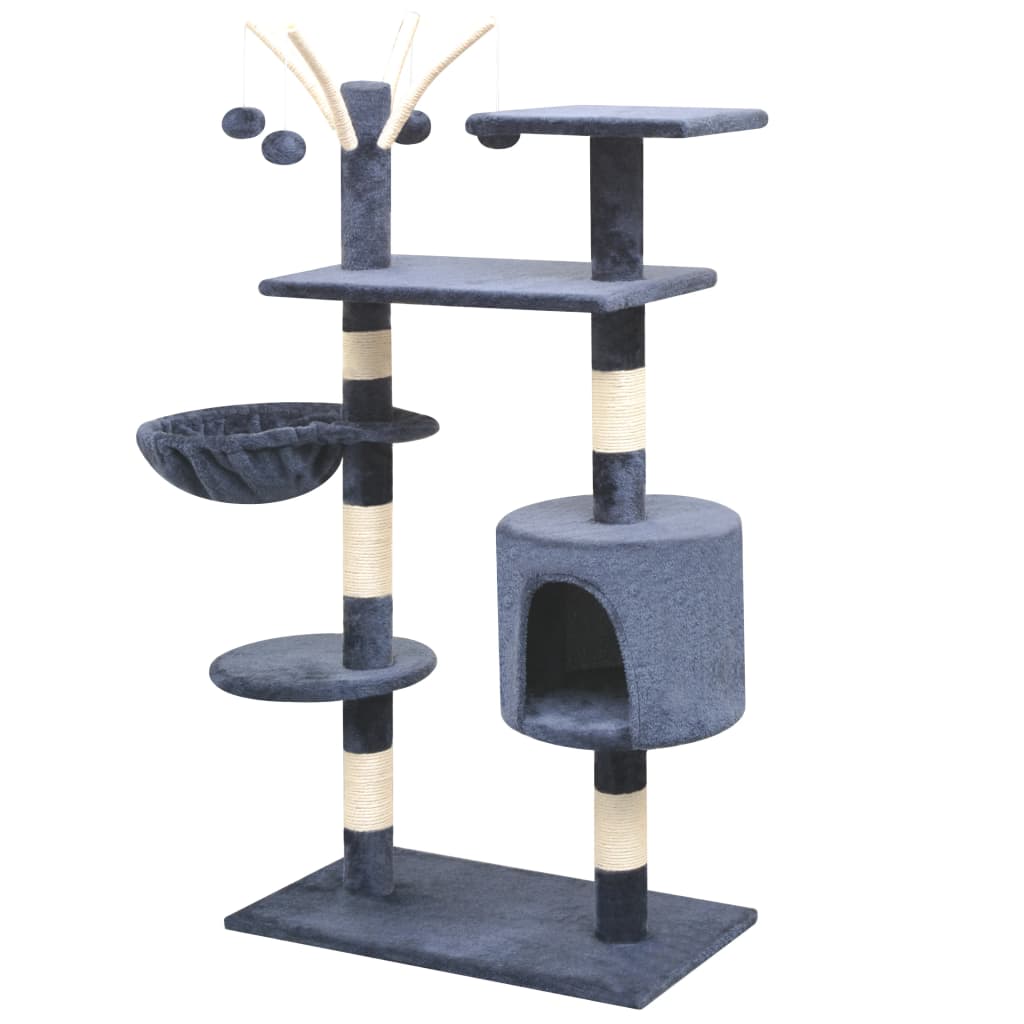 Cat Tree with Sisal Scratching Posts 125 cm Dark Blue
