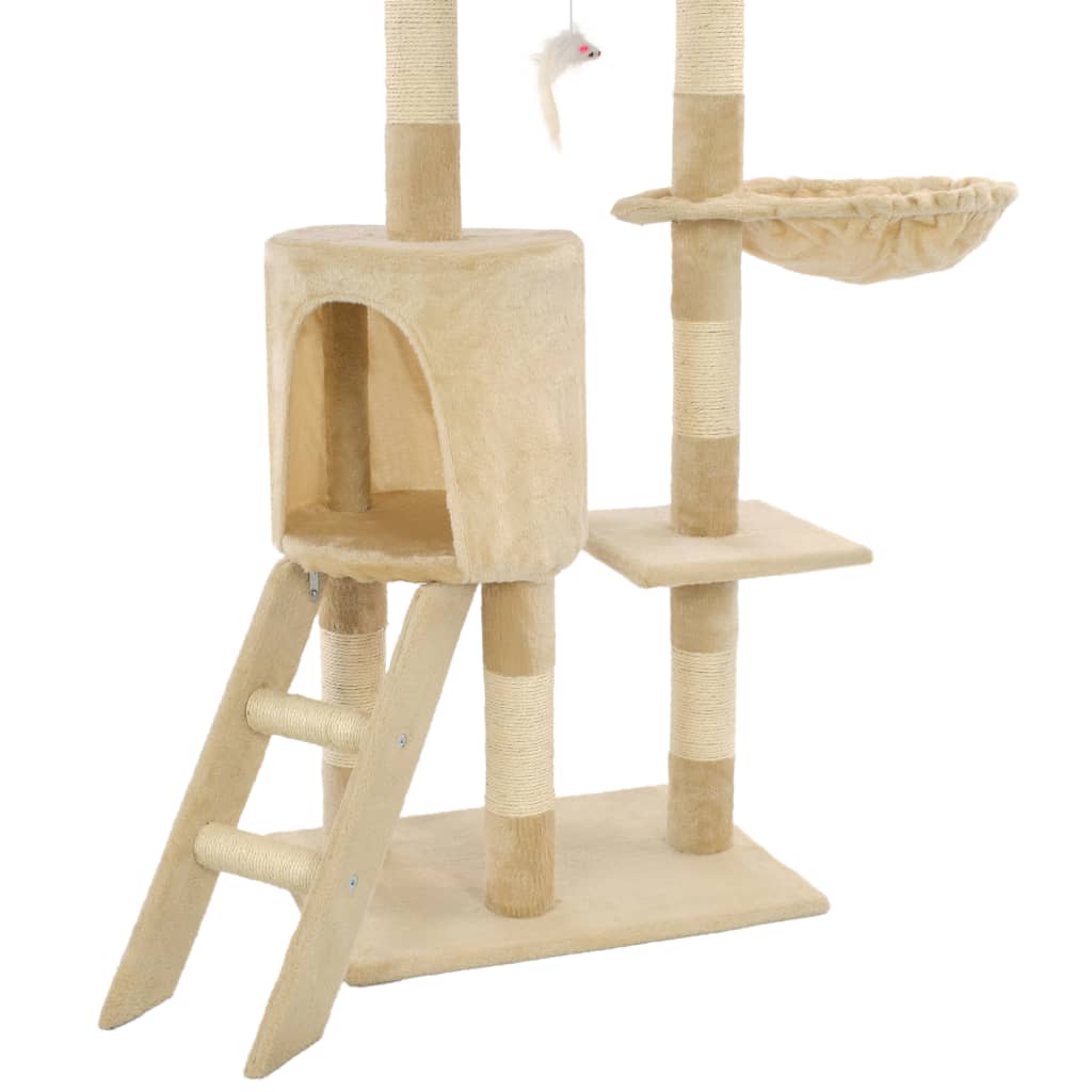 Cat Tree with Sisal Scratching Posts 138 cm Beige