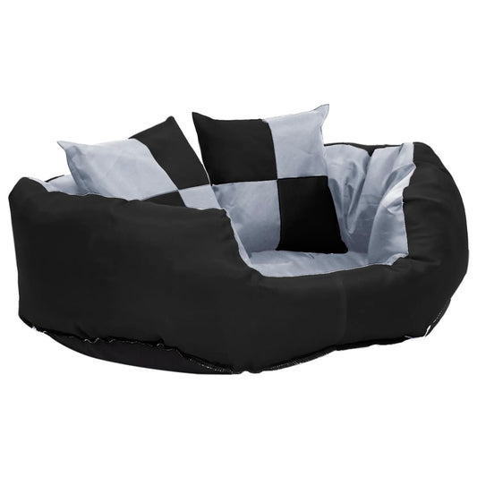 Reversible & Washable Dog Cushion Grey and Black 65x50x20 cm