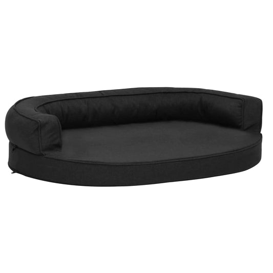 Ergonomic Dog Bed Mattress 75x53 cm Linen Look Black