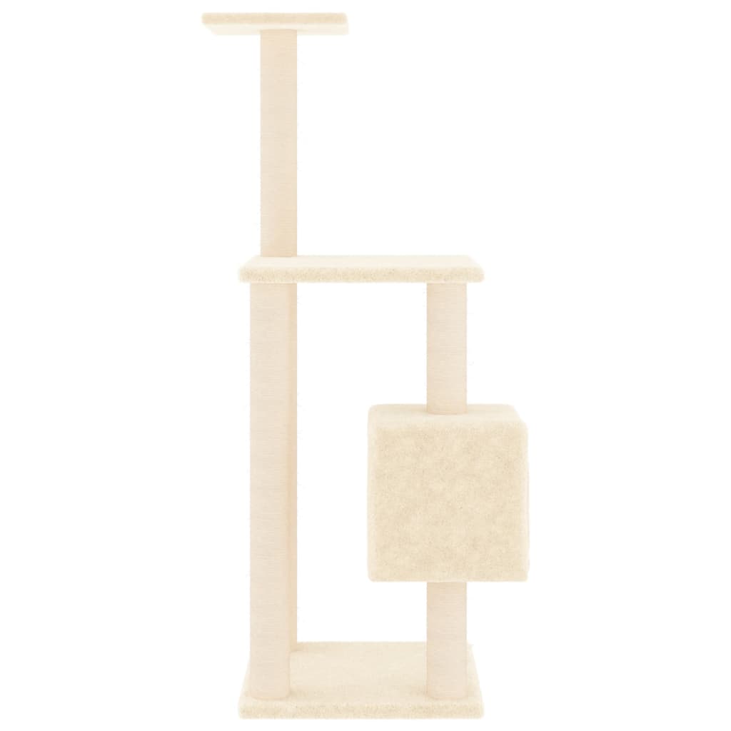 Cat Tree with Sisal Scratching Posts Cream 104 cm