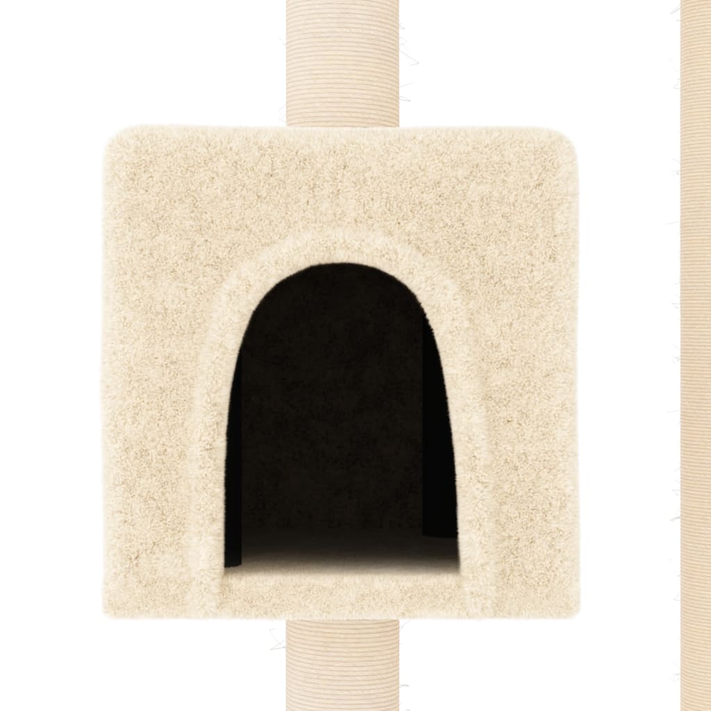 Cat Tree with Sisal Scratching Posts Cream 104 cm
