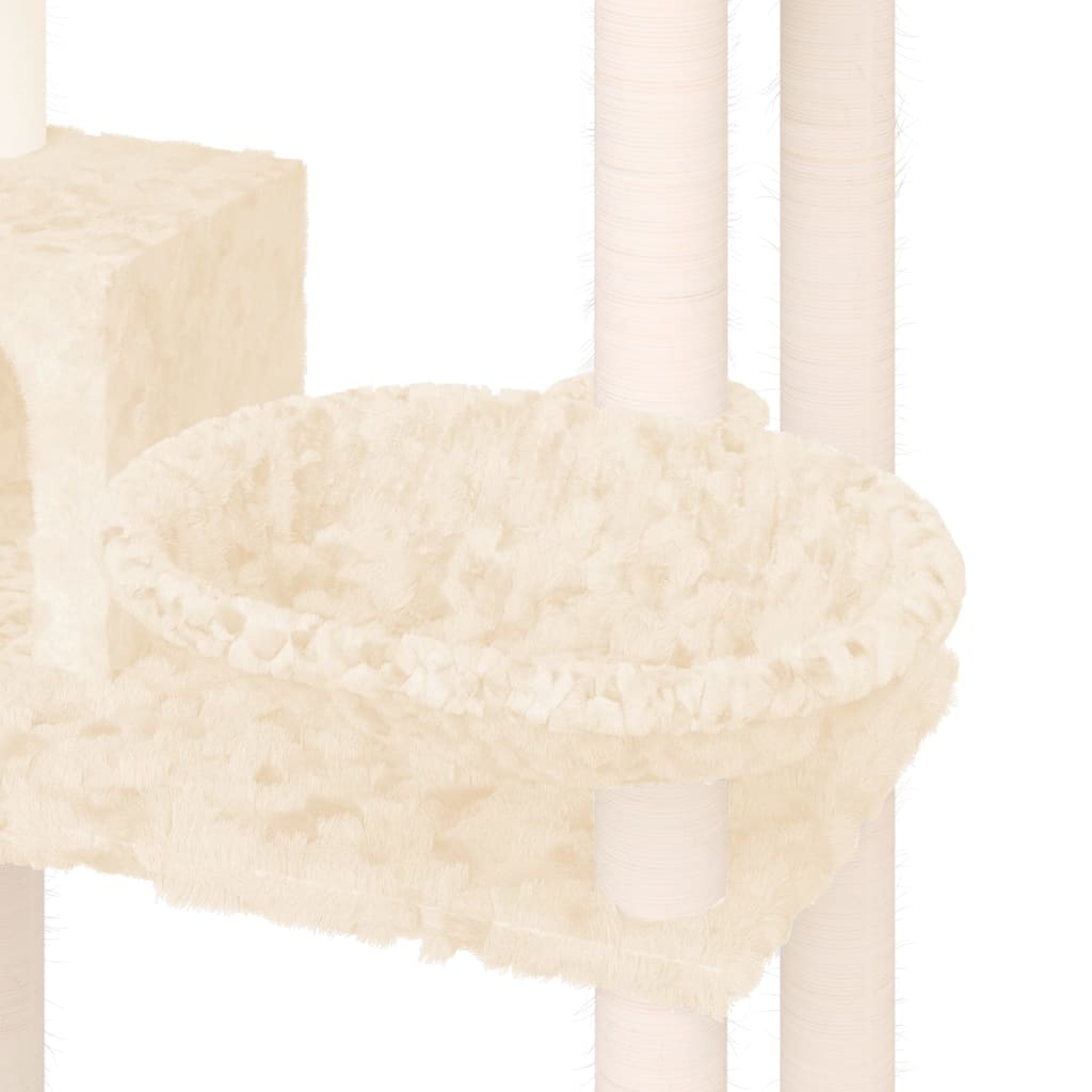 Cat Tree with Sisal Scratching Posts Cream 131 cm