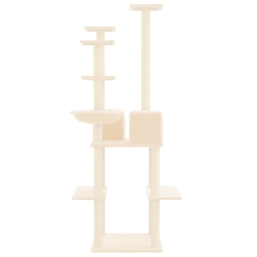 Cat Tree with Sisal Scratching Posts Cream 167 cm