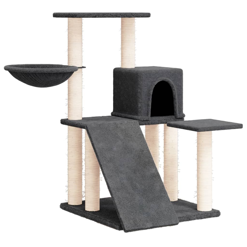 Cat Tree with Sisal Scratching Posts Dark Grey 82 cm