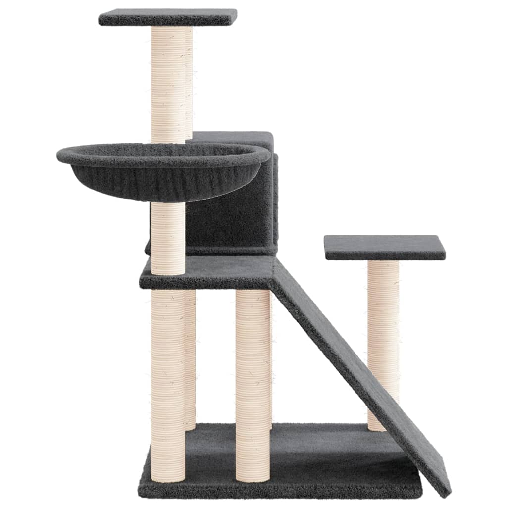 Cat Tree with Sisal Scratching Posts Dark Grey 82 cm