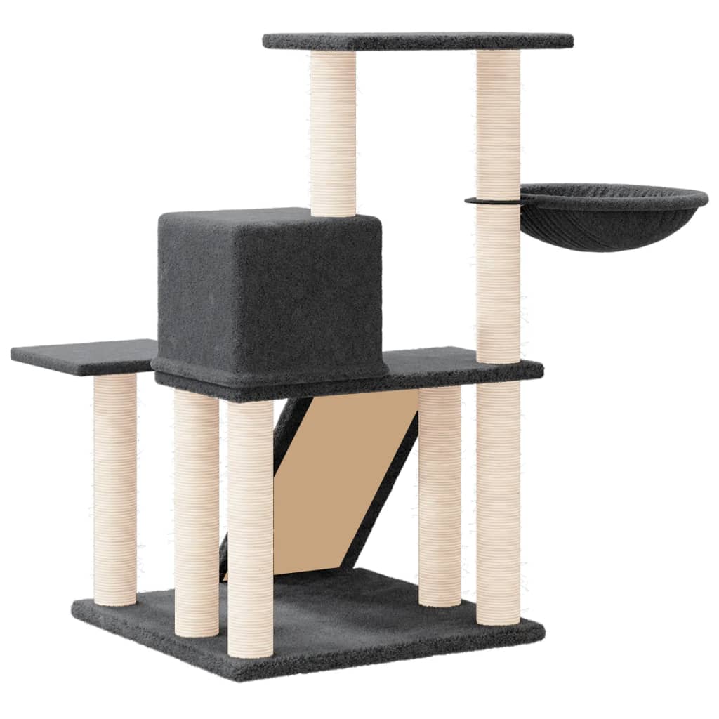 Cat Tree with Sisal Scratching Posts Dark Grey 82 cm