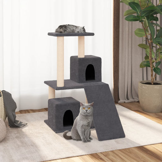 Cat Tree with Sisal Scratching Posts Dark Grey 82 cm