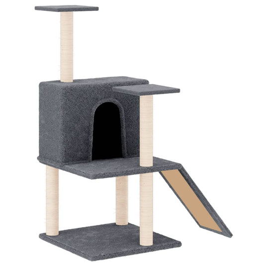 Cat Tree with Sisal Scratching Posts Dark Grey 109 cm