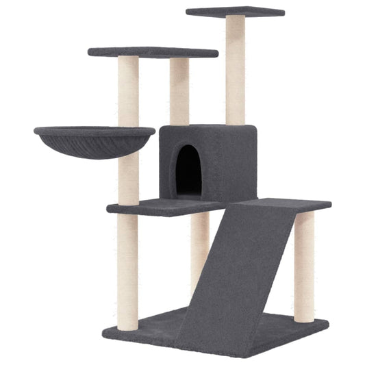 Cat Tree with Sisal Scratching Posts Dark Grey 94 cm