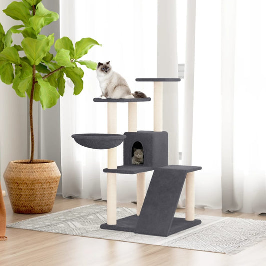 Cat Tree with Sisal Scratching Posts Dark Grey 94 cm