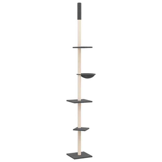 Floor to Ceiling Cat Tree Dark Grey 263.5-289.5 cm