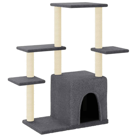 Cat Tree with Sisal Scratching Posts Dark Grey 97.5 cm