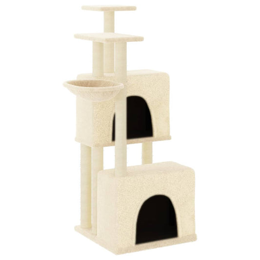 Cat Tree with Sisal Scratching Posts Cream 122 cm
