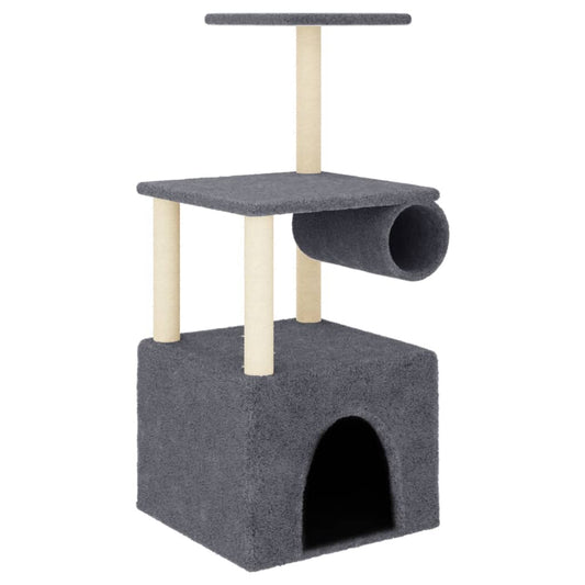 Cat Tree with Sisal Scratching Posts Dark Grey 109.5 cm