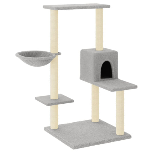 Cat Tree with Sisal Scratching Posts Light Grey 95 cm