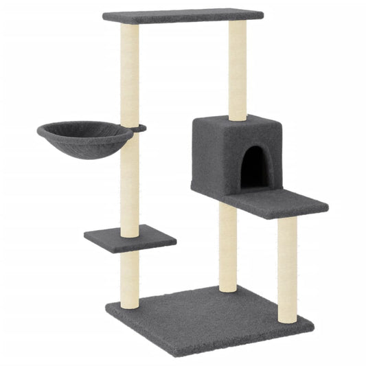 Cat Tree with Sisal Scratching Posts Dark Grey 95 cm