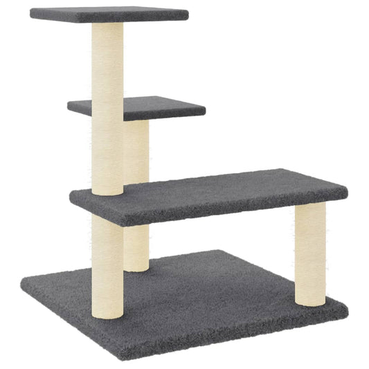 Cat Tree with Sisal Scratching Posts Dark Grey 61 cm